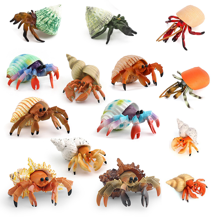 Kids Toys Under 1 Year - Gerçekçi Münzevi Yengeç Heykelcik Dayanıklı PVC