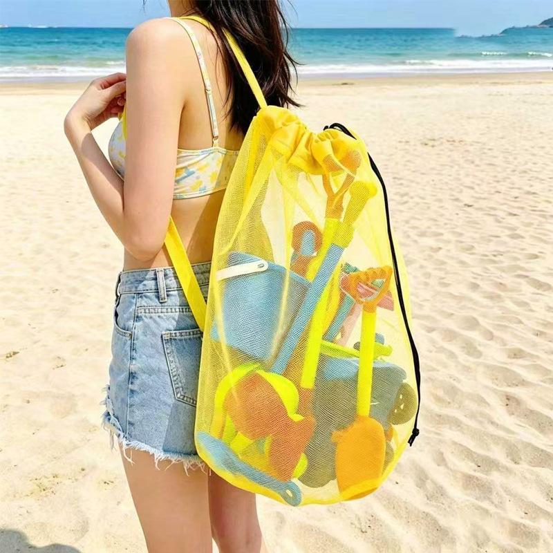 Kids Toys Bag - Büyük Kapasiteli Taşınabilir Örgü Plaj Saklama